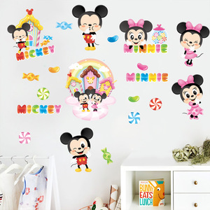 Autocollants muraux Mickey Minnie en PVC, forme irrégulière décorative pour chambres d'enfants, design moderne 20x30 - Product Image 1
