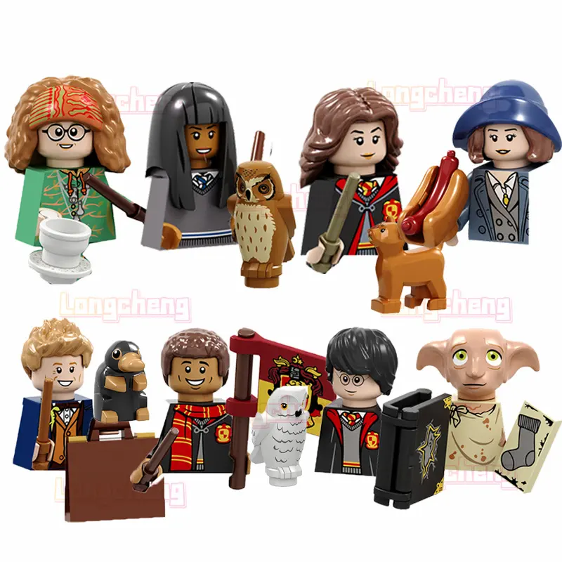 PG8192 Harry Magic film terkenal Hermione Granger Ron Weasley Dobby Cho Chang angka Mini bangunan blok mainan koleksi untuk anak-anak
