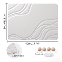 Plateau à vaisselle CC Super absorbant, absorption automatique de l'eau, anti-moisissure, avec pieds en bois pour usage domestique