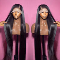 Perruque Lace Front en Cheveux Naturels Prête à Porter, Sans Colle, Installation en 5 Minutes, 13x4 HD Transparente, Pré-Pluckée, pour Femmes Noires