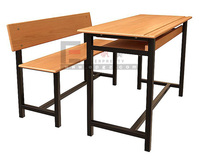 Meubles scolaires pour salle de classe, écologiques, durables, design moderne, table-banc double en bois, couleur personnalisée, fabrication ISO.
