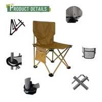 Chaise de camping pliable en alliage d'aluminium léger, fabrication OEM, avec poche latérale en tissu Oxford, siège de pêche extérieur