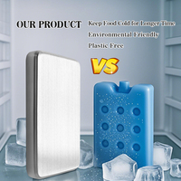 Brique de glace réutilisable portable écologique avec logo personnalisable pour les pique-niques en plein air, les canettes, le vin, le refroidissement des aliments