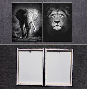 Decoración moderna para el hogar recién llegado lienzo negro pintado a mano pintura al óleo estilo Vintage acuarela arte de pared con temas de animales - Product Image 5