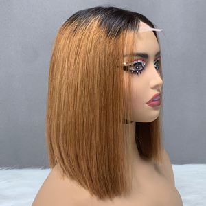 Perruques élégantes à fermeture en dentelle 2x6, lisses et brillantes, 10 pouces, légères et confortables à porter - Product Image 1