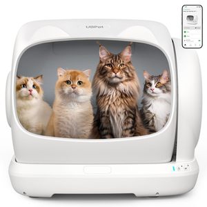 Caixa de Areia Inteligente Automática de Plástico Extragrande para Gatos com Autolimpeza, Controle de Odor, Antirrespingo e Grande Capacidade - Product Image 1