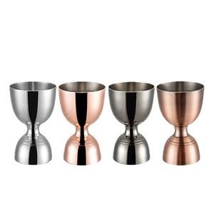 Jigger à cocktail en acier inoxydable gravé au laser, finition cuivre, noir canon, or, argent, pour le rhum et la vodka, pour Russia Abbey's Loch Dhu - Product Image 1