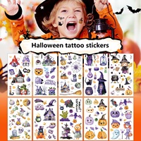 10 autocollants pour le corps et le visage pour Halloween, imperméables, tatouages temporaires pour enfants