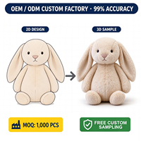 Peluches personnalisées en usine, échantillon gratuit, lapin gris en peluche, jouets en peluche pour Halloween et Noël, animaux en peluche doux