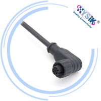 Conector de Sensor Actuador M12 de 5 Pines con Código A, Moldeado con Cable Impermeable de PVC PUR Blindado/No Blindado