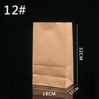Sacs en papier kraft personnalisés pour l'emballage alimentaire, sacs à emporter en papier brun, sacs jetables recyclables pour boulangerie, restaurant, shopping