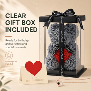Boîte cadeau ours en roses artificielles en PVC pour la Saint-Valentin, cadeau pour papa, maman, Pâques, Noël, décoration murale pour hôtels - Product Image 5