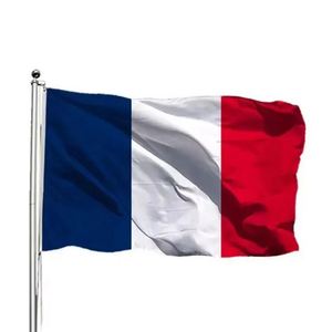 Banderas de Francia Impermeables de Poliéster de 90x150cm (3x5 pies) con Dos Ojales, Logotipo Personalizado, Tamaño y Color Personalizados - Product Image 1