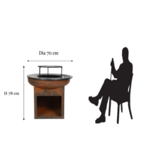 Plancha ronde multifonctionnelle de haute qualité pour l'intérieur et l'extérieur, foyer en acier Corten pour l'extérieur