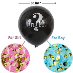 Globo negro de 36 pulgadas <span class=keywords><strong>para</strong></span> niño o niña con confeti rosa y azul <span class=keywords><strong>para</strong></span> Baby Shower Género Reveal Globos Ideas Decoraciones <span class=keywords><strong>para</strong></span> fiestas - Product Image 5