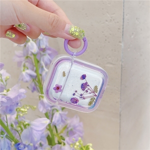 Estuche de Lujo para Auriculares Inalámbricos con Flores Secas para <span class=keywords><strong>iPhone</strong></span>, Funda de Lujo para Auriculares 2/3/4/Pro con Anillo - Product Image 6