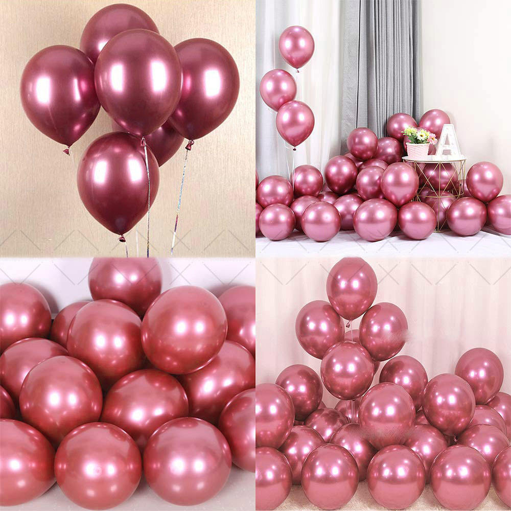 Wholesale 12 Inch Metallic Chrome Latex Balloons Minimum Order 100pcs for Birthday & New Year Parties