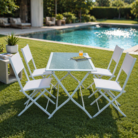 Ensemble table et chaises pliantes en aluminium, léger et moderne, pour balcon, café, extérieur, facile à ranger – Vente chaude