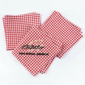 Yarn-dyed Checked Embroidery Square Towel With Good Water Absorption Kitchen Towel Cloth to Austria