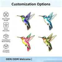 En gros : Badges en émail colibris, Épingles à oiseaux colorées personnalisées, Épingles de revers en émail animales tendance OEM/ODM en gros, Cadeau broche