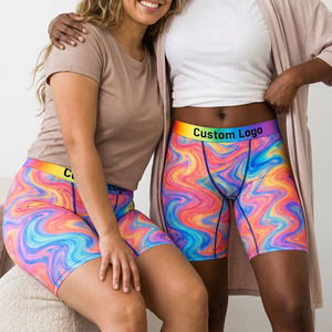 WLW LGBTQ Holographic Marble Print Long Leg Boyshort Soft Stretch Rainbow Custom Logo Waistband OEM ODM Factory Direct Underwear - Product Image 3