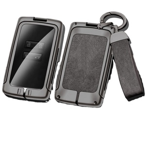 Étui de protection pour clé de voiture en cuir métallique de luxe pour Captur Megane Talisman Espace Clio Zoe Koleos Scenic 4 Arkana <span class=keywords><strong>Dacia</strong></span> <span class=keywords><strong>Sandero</strong></span> - Product Image 1