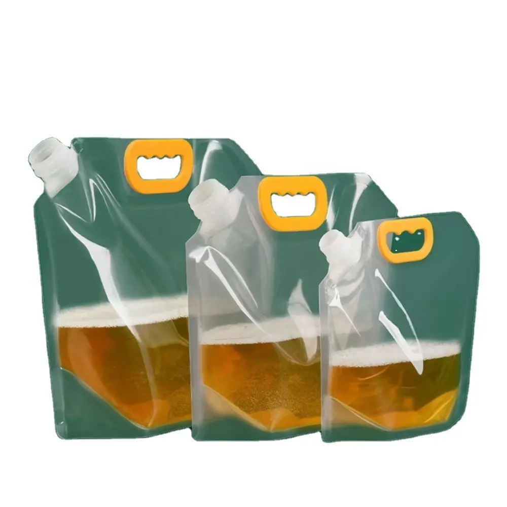 1,5 L 2,5 L 5 L Bolsa de bebida líquida transparente Bolsa de bebida con embalaje de plástico Bolsa de pie con boquilla para líquido