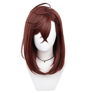 Peluca de Cosplay de Dandadan al por Mayor, <span class=keywords><strong>Momo</strong></span> Ayase, 40 cm, Mediana Larga, Marrón Rojizo, Pelo Sintético de Anime Resistente al Calor para Cosplay - Product Image 2