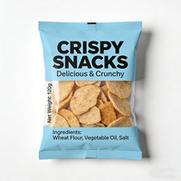 Emballage de chips de pommes de terre avec surface brillante, matériau personnalisé, scellage arrière, aspect brillant