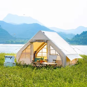 Tente de camping gonflable pour 4 personnes, 6 ㎡   Tente de glamping extérieure imperméable et coupe-vent, installation facile et rapide, abri familial pour les vacances - Product Image 3