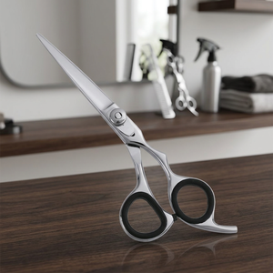 Ciseaux de coiffure professionnels en acier inoxydable à pointe affûtée pour droitiers, manche moyen - Product Image 2