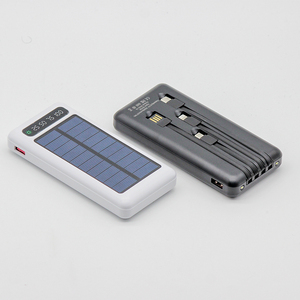 Banco de Energía Solar Portátil de 10000mAh con Entrada USB Tipo-C, Linterna LED Desmontable y 4 Cables Integrados, Venta al Por Mayor - Product Image 4