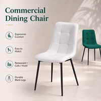 Chaise de salle à manger moderne de luxe en velours, matelassée et capitonnée, design confortable, pour hôtel et restaurant, usage commercial