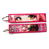 Porte-clés brodé personnalisé sur le thème de l'anime japonais pour motos, voitures, sacs à dos, cadeaux, jet tag