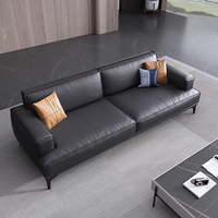 Ensemble de chaises de bureau en cuir PU pour réceptions et réunions - Design simple, éponge haute densité pour canapé trois places