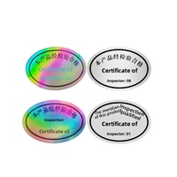 Autocollant adhésif en PET personnalisable avec sceau argenté, certificat de certification laser pour l'inspection des produits, bougies et artisanat