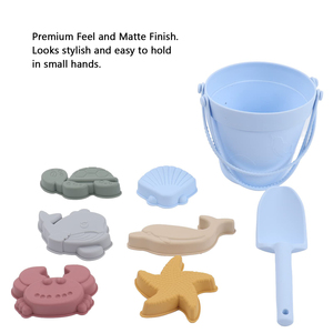 Juego de 6 Juguetes de Playa de Silicona Portátiles, Cubo de Arena para Niños de 3 Años, Diversión en el Mar - Product Image 5