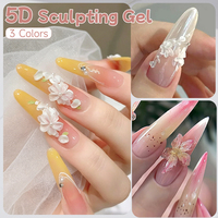 UR SUGAR 15ml Gel 3D Non Collant pour Sculpture d'Ongles, Gel de Moulage 5D pour Nail Art, Gel de Sculpture en Relief Blanc OEM pour Ongles