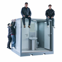 Toilettes préfabriquées en panneaux sandwich d'acier détachables pour maison, respirantes, écologiques, design moderne, emballage plat