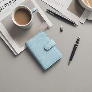 Carnet à anneaux A7 personnalisé en cuir PU avec bouton pour la planification budgétaire et design de portefeuille M5 - Product Image 5