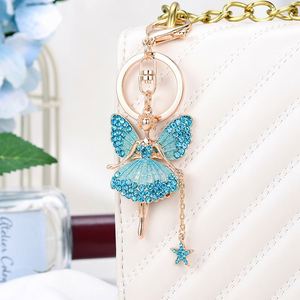 Llavero de Hada de las Flores con Diamantes de Agua y Mariposa, Colgante Metálico de Ángel Bailarina, Accesorios para Bolsos, Llavero de Coche, Joyería - Product Image 4