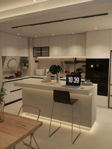 ตู้ครัวไม้แข็งครบชุดสำหรับการออกแบบห้องครัวที่หรูหรา - Product Image 3