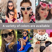 2024 nouveau gros UV400 garçons filles en forme de coeurs rose mode amour bébé lunettes coeur enfants lunettes de soleil