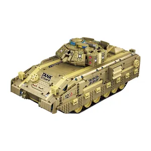 Kök oyuncaklar uzaktan kumanda yapı setleri 8-12 yaşında RC mühendislik kiti oluşturur paletli araba/M2A2 tankı 2.4Ghz 1762 adet