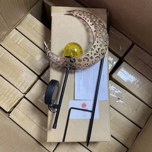 Lampe <span class=keywords><strong>solaire</strong></span> de lune féerique pour le Ramadan, ornement lumineux <span class=keywords><strong>solaire</strong></span>, boule de verre craquelée vintage en métal, <span class=keywords><strong>étoile</strong></span> de lune, lumière LED sur piquet pour balcon - Product Image 6