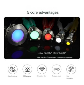 6/8/10/12 mét hàn thiết bị đầu cuối vòm kim loại tín hiệu chỉ số đèn hình cầu IP67 không thấm nước LED bảng điều khiển điện tín hiệu thí điểm ánh sáng - Product Image 3