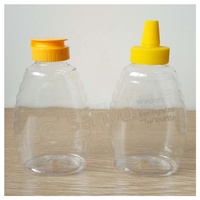 Bouteille souple de 500g avec bec verseur 38-360 et couvercle à valve en silicone, en PET scellé et anti-fuite, pour sauces, condiments et miel