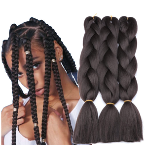 Extensions de cheveux tressés jumbo de 24 pouces, tresses synthétiques brillantes pour tresses au crochet, cheveux doux pour femmes - Product Image 1