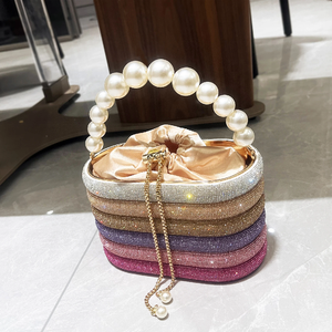 Fashion Rhinestones Evening Clutch Bag Purses and Handbag Luxury Designer Shoulder Bag Shiny Crystal Clutch Purse <b>Bucket</b> Bag - Product Image 2