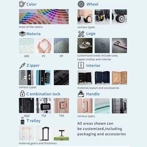 남여 공용 사용자 정의 12/20/24/<span class=keywords><strong>28</strong></span> 인치 여행 가방 세트 PP 트롤리 수하물 4 바퀴 및 스피너 캐스터 ABS 지퍼 폐쇄 - Product Image 3